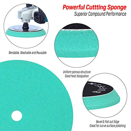 3pcs Polishing Pads for Orbital Sander, Orbital Buffing Pads Hook and Loop Foam Buffer Pad Set for Cutting, Compounding, Polishing and Waxing (5 inch) Almohadillas de pulido para lijadora Orbital - size: 5 inch