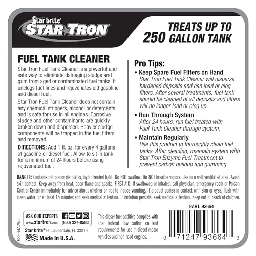 Star TRON Enzyme Formula Fuel Tank Cleaner, Removes Sludge & Varnish - style: 64 Ounce