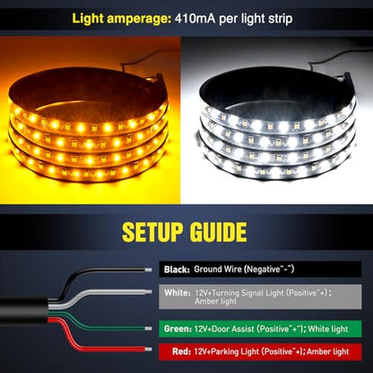 Nilight 48 Inch LED Running Board Lights 2 PCS - color: 48" Running Board Lights White/Amber