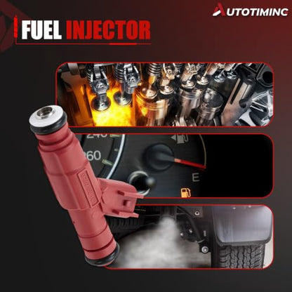 0280156161 Fuel Injector Set of 6 Compatible with 2000-2003 Ram 1500 3.7L - color: RP-FI02201