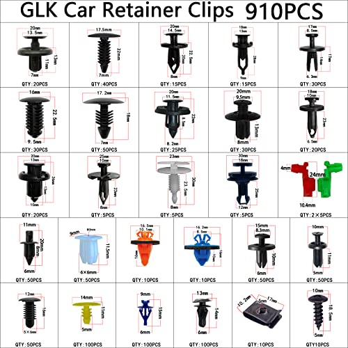 910Pcs Car Push Retainer Clips Plastic Fasteners Kit