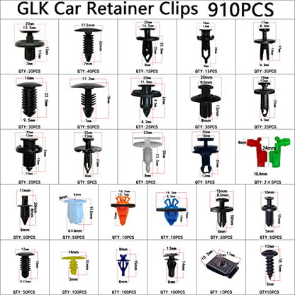 910Pcs Car Push Retainer Clips Plastic Fasteners Kit