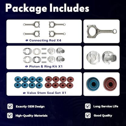 1.6 G4FD Head Gasket Set Timing Chain Kit Crankshaft Piston Con-Rod