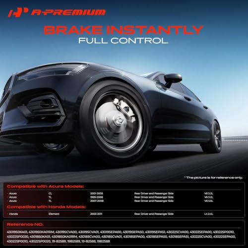 A-Premium Rear Left and Right Side Disc Brake Caliper with Bracket - style: Rear Passenger and Driver