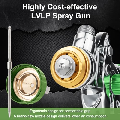 LVLP Air Spray Gun with 10PCS Disposable Mixing Cups, 1.3/1.7/2.0mm Nozzle - size: disposable paint cups