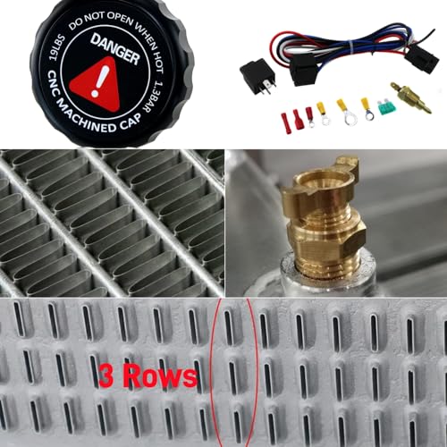 3 Row Radiator Fan Shroud For Ford Mustang Falcon Comet 1964-1966 - size: 3 Row Radiator/w Cap+Shroud Fan+Relay Kit