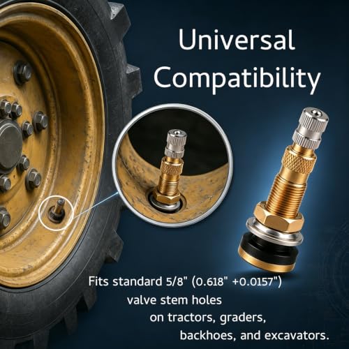 Tubeless Tire Valve Stem TR618A, Clamp-in Brass Air Liquid Valve, Compatible with Tractor Grader Backhoe & Farm Agricultural Industrial Tubeless Tires, 8 Pack - size: TR618A Tire Valve Stem-8PK