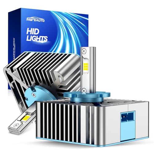 Marsauto D5S D5R HID Bulbs, 6000K White 10X Brightness 70,000LM for HID Xenon Bulb, Plug and Play, Pack of 2 - color: SUPER 6000K WHITE, size: D5S