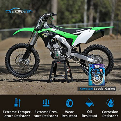 Full Engine Rebuild Gasket Kit, Compatible with Kawasaki KX250F, Top End Cylinder Head and Conversion Sealing Set