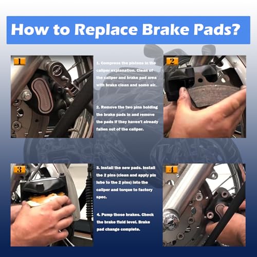 3 Sets Front and Rear Brake Pads FA400 for Harley FXDX Super Glide 2000-2003/FLHR Road King/FLHT Electra Glide 2000-2007/FLHX Street Glide 2000-2007/XL 883 2003/XL 1200 2000-2003