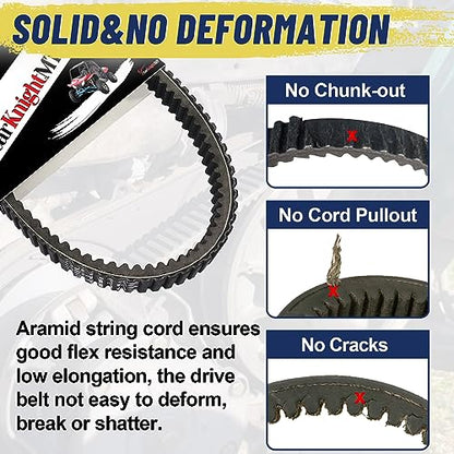 StarknightMT CVT Drive Belt Heavy Duty Nylon Cloth Thick Rubber