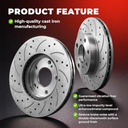 11.81 inch Front Rotors Kits Replacement for Honda Accord 2003-2011 - size: S-31275+P-787
