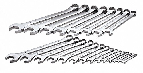 Combo Wrench Set, Chrome, 1/4-1-1/2, 23 Pc