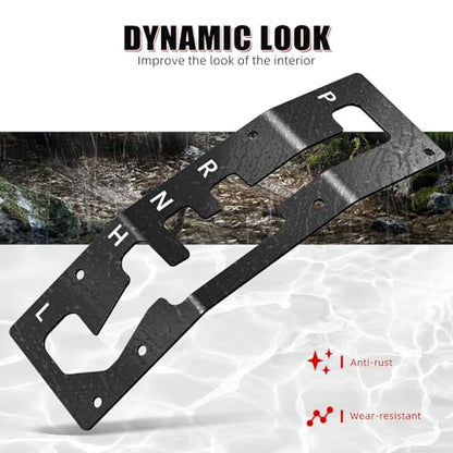 NICECNC Shift Shifter Gate Plate Panel with Gear Letter Black - color: Black
