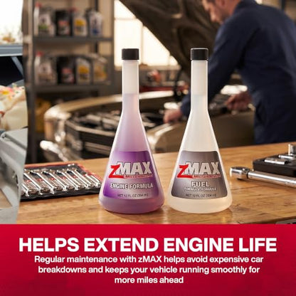 zMAX 58-011 - Engine & Fuel Formula Kit - Easy to Use - Reduces Carbon Build-Up & Lubricates Metal Extending Life of Car or Truck - Runs Efficiently, Improving Gas or Diesel Mileage - 12 oz - 2 Pack - size: Engine & Fuel - 2 Pack
