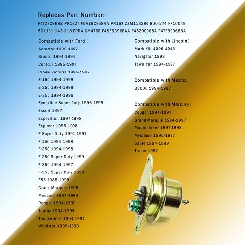 Fuel Injection Pressure Regulator(2.7BAR) Replaces PR162T PR207 PR4007 FP10049 F4SE9C968AA F4SZ9C968A F4TE9C968BA F4TZ9C968B F5AZ9C968AA ZZM113280