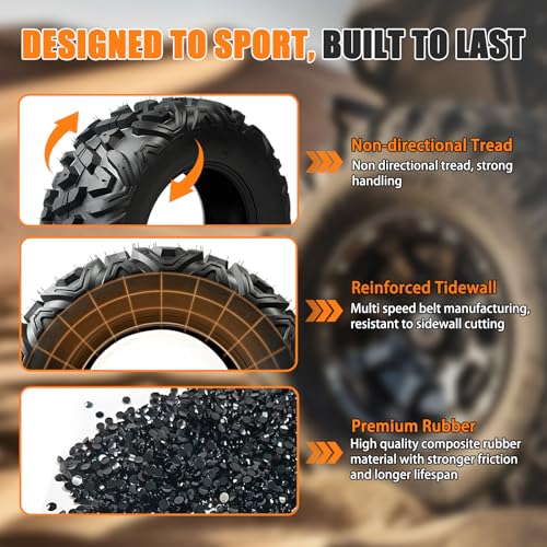 TRIPOWER 26x9-14 ATV UTV Tires 26x9x14 All Terrain Trail Sand Mud Off-Road Tire, 6PR Tubeless, Set of 2 - size: 26x9-14