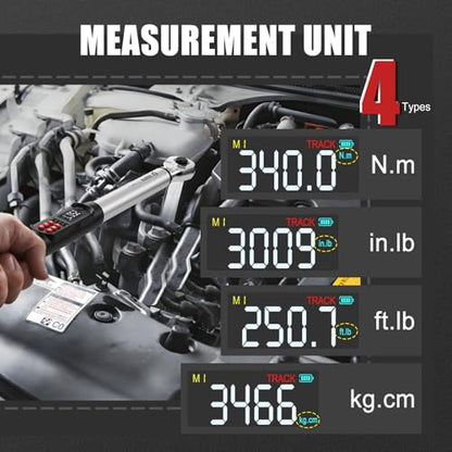 VANPO Digital Torque Wrench 1/2", 12.5–250.8 ft-lb for Automotive - size: 1/2-Inch-01