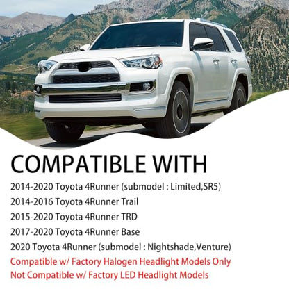 Headlight Assembly For 2014-2020 Toyota 4Runner w/Projector Lens Left+Right - color: Headlights