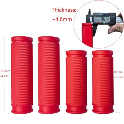 4Pcs Bike Handlebar Grips, 85mm 105mm TPR Rubber Short Grips Fit Twist Shift and Revoshift - color: Red