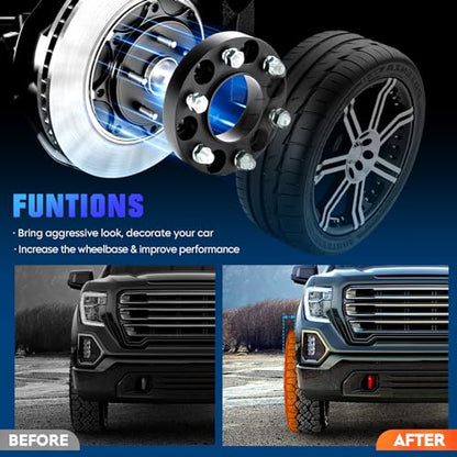 4PCS 5x5/5x120 Wheel Spacers 12mm Hub Fit for Chevy Camaro 82-02, Corvette 84-21, Durango 11-21, Commander 06-10, Wrangler 07-21, 5x127 Fit for BMW 128i 135i 318i 323Ci 325i 328i M3 M5 M6 Z3 Z4 Z8