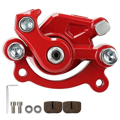 Mini Bike Rear Brake Caliper with Brake Pads for Coleman CT100U CC100X RB100 B100 Baja DB30 Dirt Bug Motovox MBX10 MBX11 105cc 99cc 97cc 79cc 2.5hp 2.8hp Monster Moto MMB-80 MM-B105 Parts （RED） - color: RED