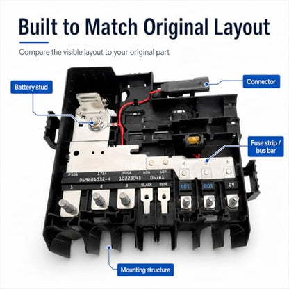Underhood Battery Distribution Fuse Block Assembly, Engine Compartment Fuse & Relay Box Junction Block, Battery Junction Block Replaces OE 84646134 84493556 (Superseded by 85015808) - Confirm Fitment
