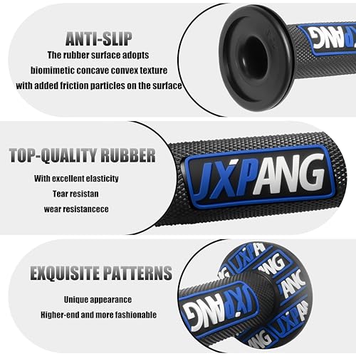 7/8" Motorctcle Handlebar Grips, Non Slip Dirt Bike Hand Handlebar Glue Left & 22mm Right & 24mm Universal for Motercross Most Pit Bike ATV UTVKLX KX EXC XC SX CRF CR YZ WR - color: Style-A-Blue