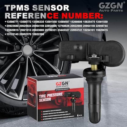 TPMS Sensor Tire Pressure Sensor Set of 4,Pre-Programmed 315MHz Compatible with Chevy Silverado GMC Sierra Cadillac Buick Pontiac Saturn Hummer Saab,Replace#13586335 13598771 13598772 - size: 4PCS-13598771