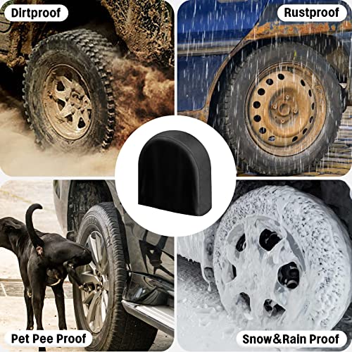 OutdoorLines Waterproof Tire Covers Set of 4 - color: Black, size: XL - Fits Tire Diameters 33"-35"