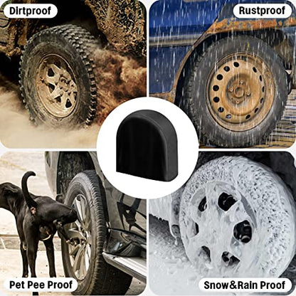 OutdoorLines Waterproof Tire Covers Set of 4 - color: Black, size: XL - Fits Tire Diameters 33"-35"