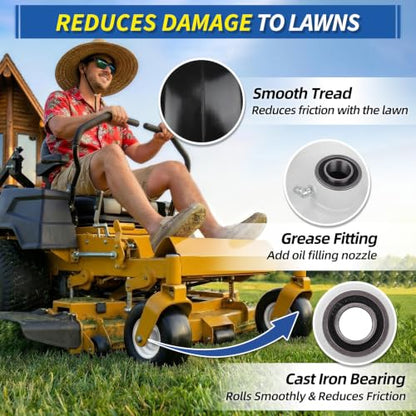 GICOOL 13x6.50-6 Flat Free Front Tire and Wheel for Zero Turn Mower, 2PK - size: 13x6.50-6 Flat-free Tire - 2 Pack