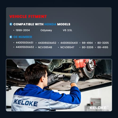 KELOKE Pair (2) Front CV Axle Shaft Assembly Compatible with Honda