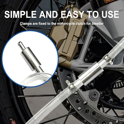 2 PCS Brake Bleeder Hose, One Way Check Valve Tube Bleeding Tool for Motorcycle Clutch, Brake Bleeder Kit Hydraulic System Clutch Brake Exhaust Parts, Motorbike Accessories