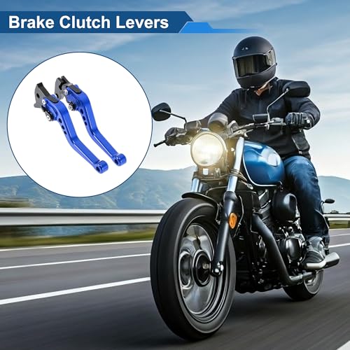Short Brake Clutch Levers for Yamaha Raptor 660 2001-2004 6 Adjustable Gears Motorcycle Handlebar Brake Lever Aluminum Alloy Blue 1 Pair - color: Blue