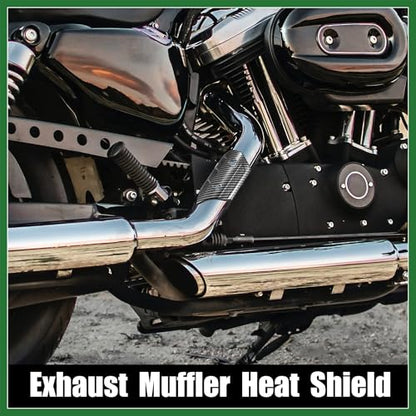 Motoforti 1 Set Universal Motorcycle ATV 4.69'' Carbon Fiber Pattern Black Exhaust Muffler Pipe Heat Shield Cover Guard Protector Long-lasting