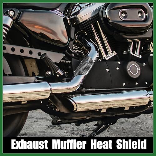 Motoforti 1 Set Universal Motorcycle ATV 4.69'' Carbon Fiber Pattern Black Exhaust Muffler Pipe Heat Shield Cover Guard Protector Long-lasting