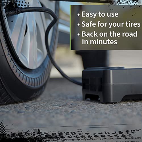 Slime 50139 Flat Tire Puncture Emergency Kit, Includes Sealant and Tire Inflator Pump, Analog, Suitable for Cars and Other Highway Vehicles, 10 Min Fix - size: No Size