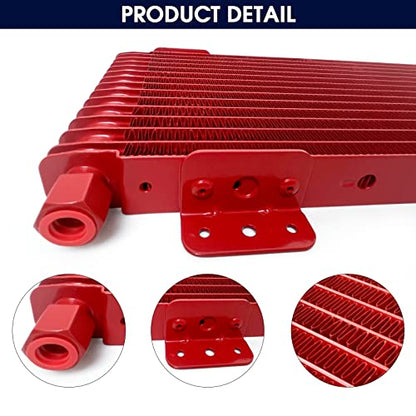 Low Pressure Drop Trans Cooler 40K Transmission Oil Cooler Kit 47391 Compatible with Heavy Duty 40,000 GVW Max including Mounting Hardware, Towing Applications and Advanced Cooling Protection LPD47391 - color: RED