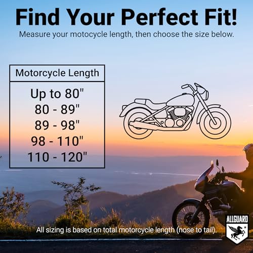 Platinum Shield Motorcycle Cover, Heavy Duty Polyester with Inner Fleece Lining, Protects from Rain, Sun, UV & More (Fits Length: Up to 80") - size: Up to 80"