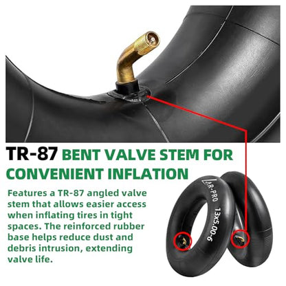 AR-PRO (2-Pack) 13x5.00-6 Heavy-Duty Inner Tubes Replacement for Razor Dirt Quad Versions, TR87 Bent Valve Stem, Fits Lawn Mowers, Go-Karts, ATVs, Snow Blowers, Garden Tractors, and More - size: 13x5.00-6,TR-87