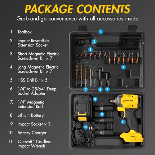 Wagan EL4500 OneVolt Cordless 21V 3-in-1 Power Tool 1/2 Inch Impact Wrench - size: EL4500 21V