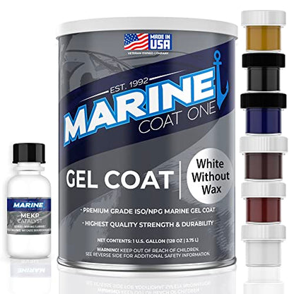 Gel Coat, White Without Wax with MEKP Catalyst - style: Gallon, with Color Pigments