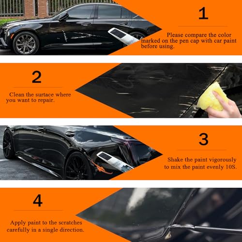 (Black Raven GBA/WA8555) Touch up Paint for Tesla/Cadillac - color: Black Raven(GBA/WA8555) for 2025 ESCALADE/2024 ESCALADE/2025 XT4/2024 XT4/2025 XT5/2024 XT5/2024 XT6/2025 CT5/2024 CT5/2025 CT4/2024 CT4
