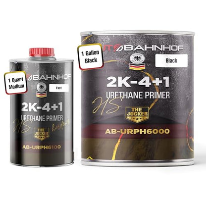 2K Urethane Primer Black & Medium Hardener Kit – High Build, Controlled Drying, Automotive Paint Preparation & Industrial Coating – 1 Gallon Primer + 1 Quart Hardener - color: Black Urethane Primer And Medium Hardener