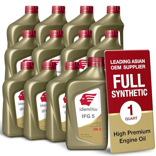 Idemitsu IFG 5 0W-8 Full Synthetic Engine Oil – 1 Qt, Case of 12 - size: 1 Quart, Case of 12