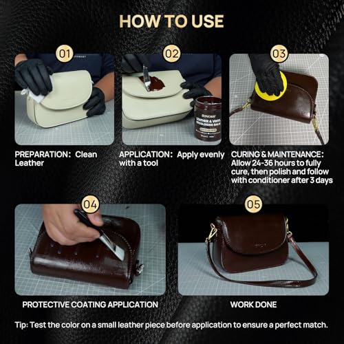 Boncart Leather Paint Brown with Satin Leather Sealer - color: Brown