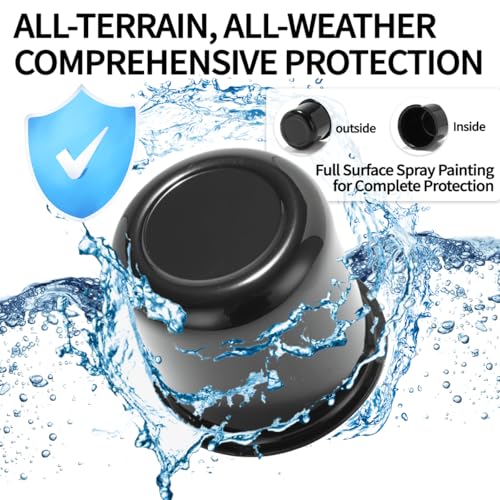 4Pcs 3.19" OD 3.14" H Aluminum Trailer Wheel Center Caps for Rim - color: Gloss Black, size: 3.19" OD 3.14" H