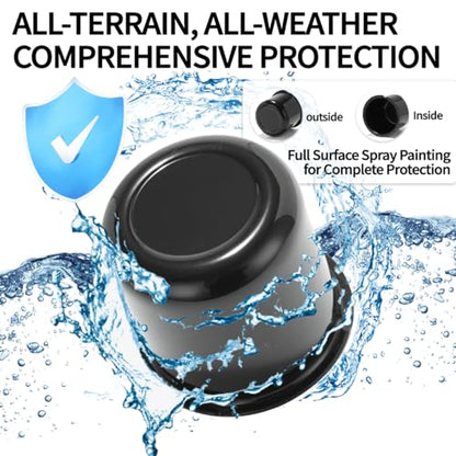4Pcs 3.19" OD 3.14" H Aluminum Trailer Wheel Center Caps for Rim - color: Gloss Black, size: 3.19" OD 3.14" H