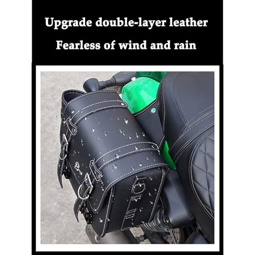 Faux Leather Motorcycle Saddlebags with Lock - size: Small Without Cup Bag